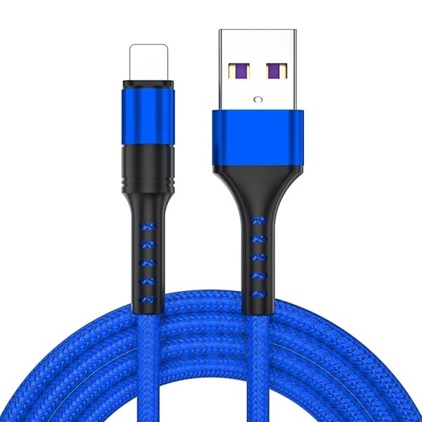 2m - Lightning 3A - \"BLÅ\" / kabel/ladekabel/hurtig opladning