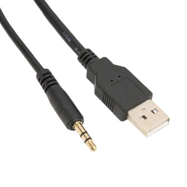 USB 2.0 3,5 mm AUX-forlengelseskabel, hann-hunn-tilkobling, innfelt forlengelseskabel for bil og sykkel