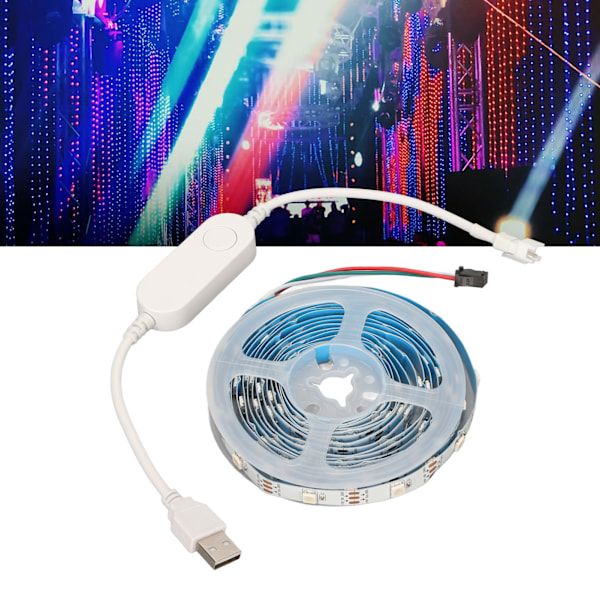 11,5 fot LED-stripe lys USB-strømforsyning Bluetooth-skjermbakgrunnsbelysning RGB-tape lys med fjernkontroll for hjemmefest