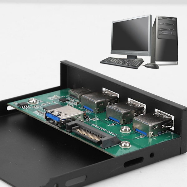 3-porttinen USB3.0 + 1-porttinen USB3.1 tyypin C -liitäntälaajennuskorttipaneeli, musta