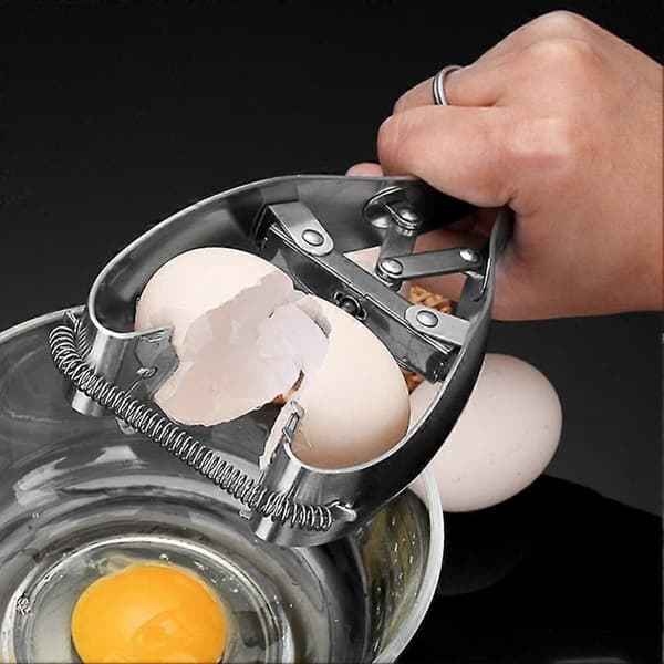 Eggeåpner i rustfritt stål, eggeplomme- og eggehviteutskiller, manuell visp, eggesaks, egg