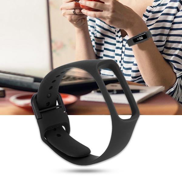 Et stykke silikone-urrem i ensfarvet til Samsung galaxy fit-e SM-R375 (sort)