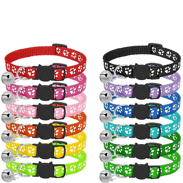 Anpassningsbara Kattungar med Säkerhetsspänne, Självlysande Justerbart Halsband för Ökad Synlighet, Inkluderar Personlig ID-bricka och