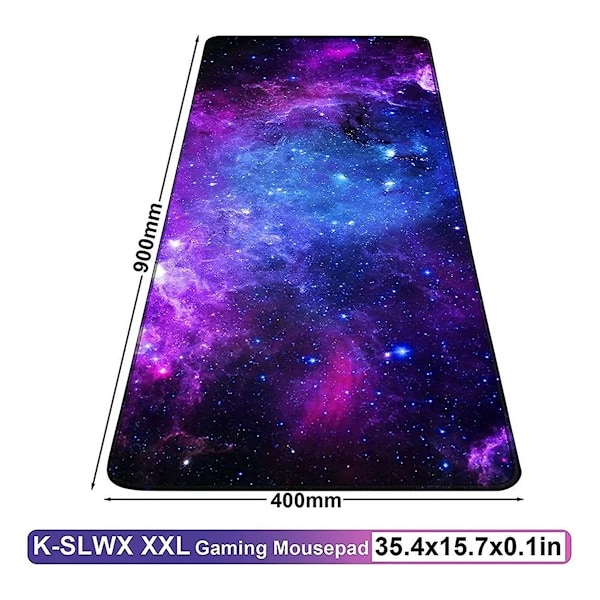 Gaming Musmatta, Anpassningsbar Rörelsearea & Halkfri Bas, Ultrajämn & Slitstarka Sydda Kanter (900 x 400 mm)