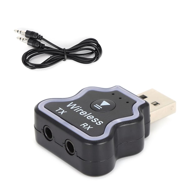 Bluetooth 5.0 Audio Sändtagare Mottagare Adapter Färgglad omgivande ljus USB Trådlös Audio Adapter