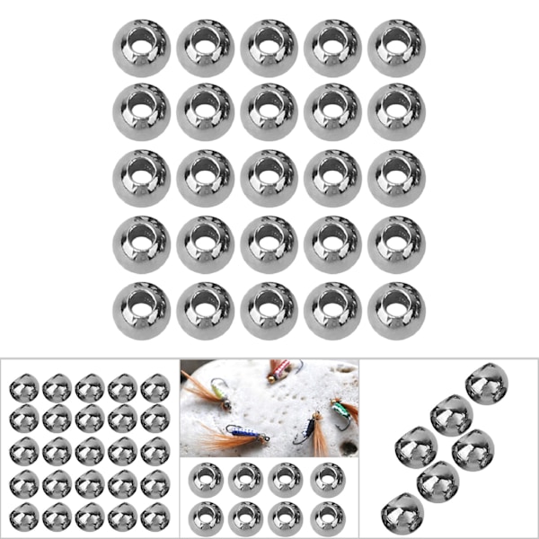 25 stk. Tungstenlegering Perler Rund Nymfe Hoved Kugle Fiskegrej Mørk Nikkel (4,6 mm)