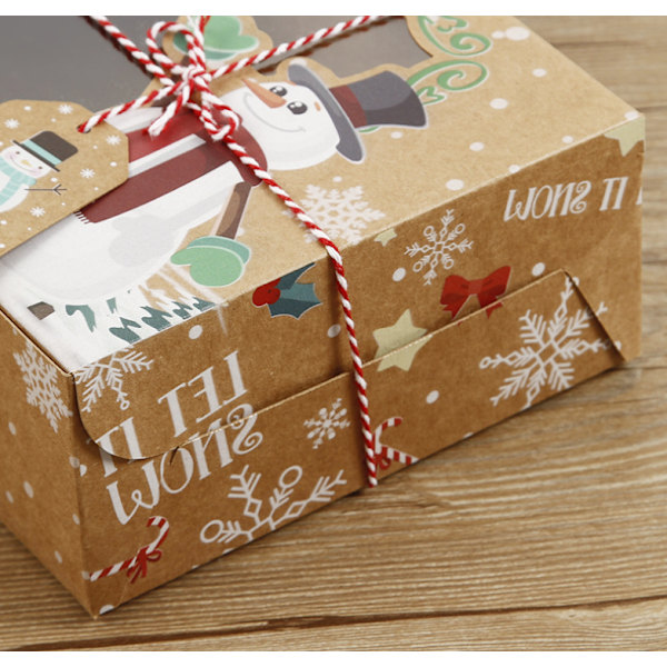 Lyxiga julklappsaskar, premium kakaskar stora behållare med klart fönster, perfekta för julgodis, tillverkade med miljövänliga material