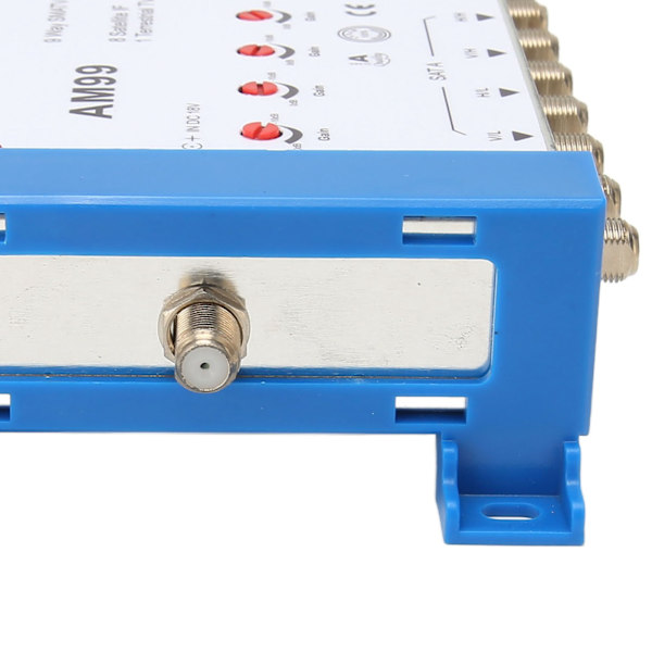 9-veis SMATV-forsterker Profesjonell Plug and Play Satellitt-TV-splitter for innendørs bruk 100‑240V EU-kontakt