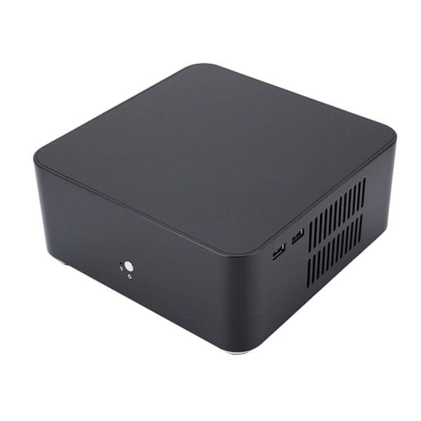 Mini ITX-datorfodral i aluminiumlegering HTPC-fodral Mini PC-datorfodral (L80 svart USB2.0)