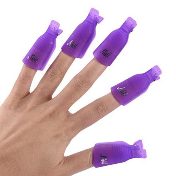10 stk. Plastik Akryl Neglekunst Soak Off Cap Clip UV