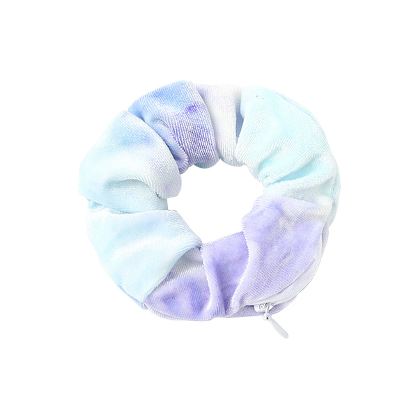 Solmiovärjätty Scrunchie vetoketjutaskulla joustava hiusnauha muodikkaat hiusasusteet