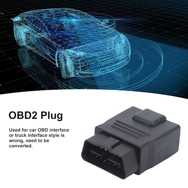 16Pin OBD2 stikadapter han til hun ABS plast kode læser fejl check OBD stik