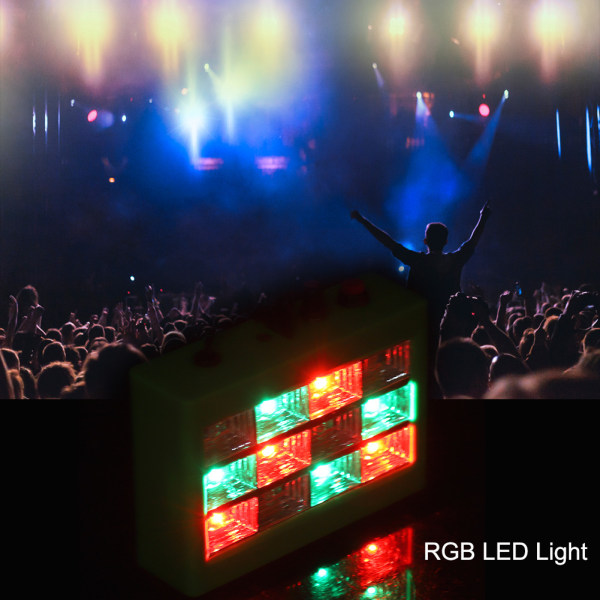 15W 12LEDs RGB Flash Scenelys til Fest Disco Lys Lampe EU Pl