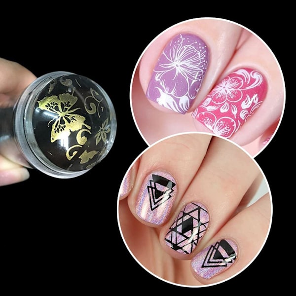 Professionell Nagelstylist Stämpel, Klar Silikon Fransk Nagelkonst Verktyg För DIY Manikyr, Dubbelsidig Design Med Snabb Rengöring, Lämplig För