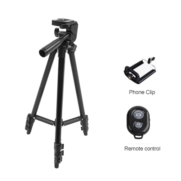 Videooptagelsesudstyr med stativmikrofon LED-lys 360° roterende smartphone Vlogging-sæt