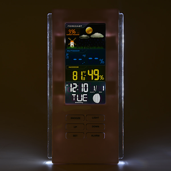 Langaton Värillinen LCD-Herätyskello Lämpötila Kosteus Sääennuste (EU-Pistoke 230~240V)