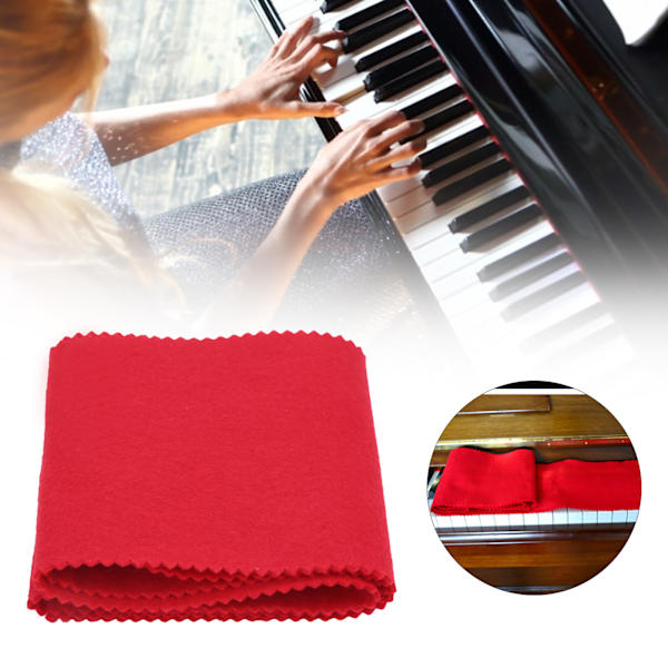 Klaver Keyboard Klud Filt Anti-Støv Absorberende Fugt Cover for at Undgå Skader (Rød)