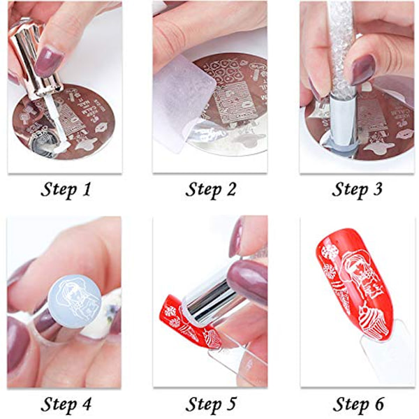 Dobbelthodet neglestempel, silikon stempel gelé, transparent