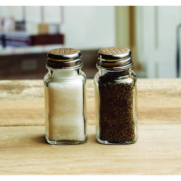 Påfyllning Behövs Synliga Salt- och Pepparkar, Klar Design Förbättrar Din Matupplevelse, 2-pack med Robusta Glasbehållare med Metalllock