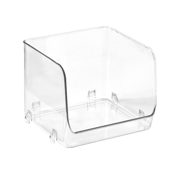 Kosmetisk displayboks, multifunktionel stabelbar plastik gennemsigtig makeup-arrangør til hjemmet (15,5x15x12,8cm)