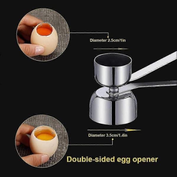 Eggkoppsett, eggkoppholder i rustfritt stål med dobbeltsidig egglokkåpner