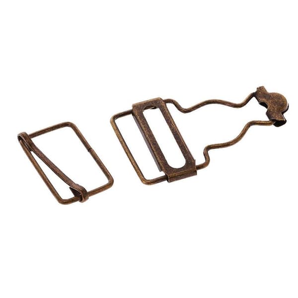 GETIT 2xSett med 6 selerfester/spenner kompatible med bukseseler 3,2 cm bronse