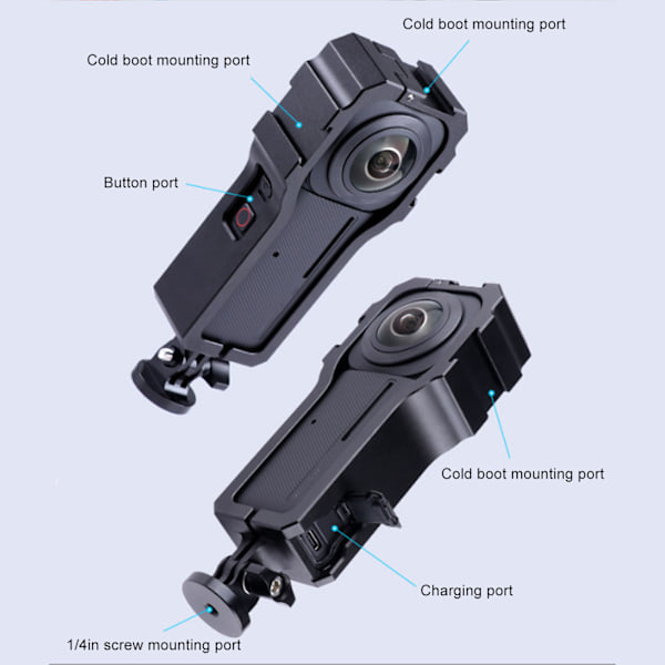 Toiminta-kameran runko kotelo alumiiniseos suojakotelo Insta360 ONE RS 1 tuuman 360 Edition