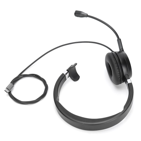 Typ-C enkel öron headset affärs headset med brusreducerande mikrofon och ljudkontroll