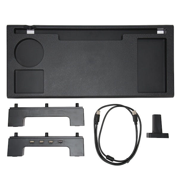 Monitorstativ med 3 USB-utganger, ergonomisk, solid plast, enkel montering, skrivebordsstativ for bærbar PC, skriver, TV