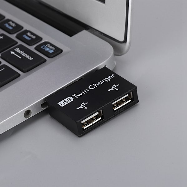 Mini USB-hubb av hög kvalitet för laddare, förlängare för bärbar dator/stationär dator, svart