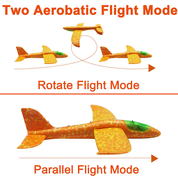 LED lys opp glideflymodell leketøy manuell kasting skumgliderfly med dobbel flymodus gave til barn
