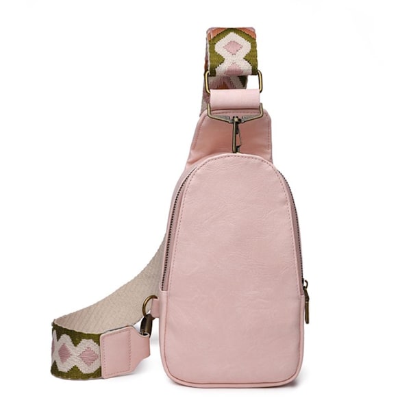 PU Läder Crossbody Sling Bag för Kvinnor Flerfunktionell Bröstväska Utomhus Vandring Resedagryggsäck