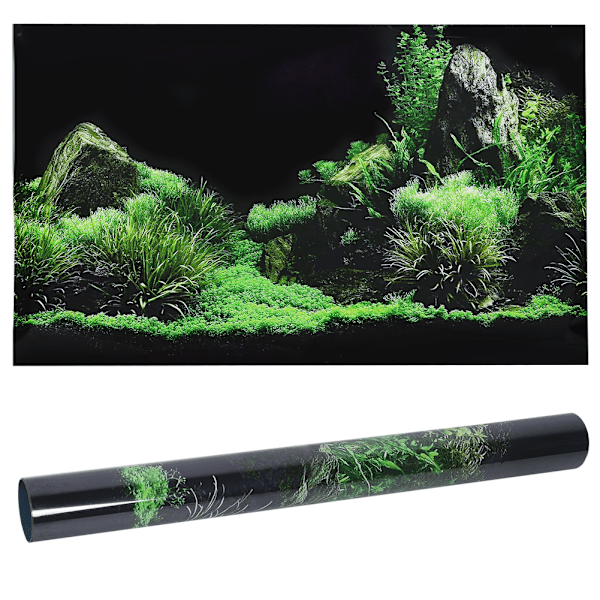 Akvarie Fisketank Havbund Vandgræs Baggrund Dekoration Maleri PVC Sticker 91 x 50cm