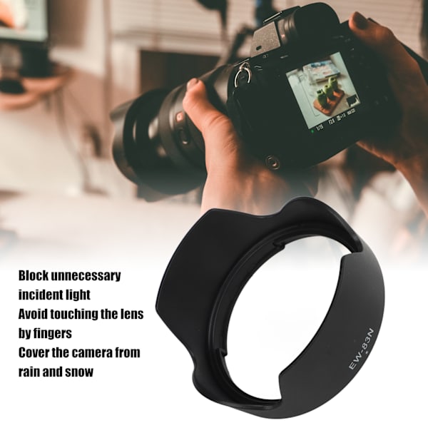 Reversibel objektivhuv ABS Antireflexobjektivhuv Protector för RF24‑105mm F4 L IS USM Svart