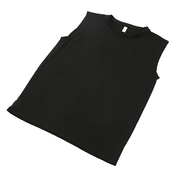 Mænds træning tank top ærmeløs ren farve muskel skjorter til bodybuilding fitnesscenter træning sort 3XL