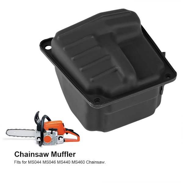 Plast Svart Dämparutblåsning Dubbelport för STIHL MS044 MS046 MS440 MS460 Motorsåg