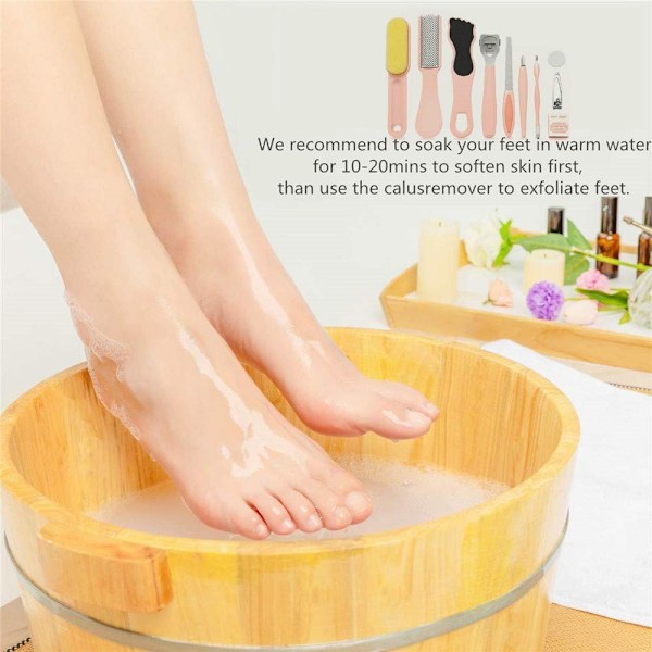 Pedikyrkit Professionell, Exfoliering Förhårdnader Fotfil Set