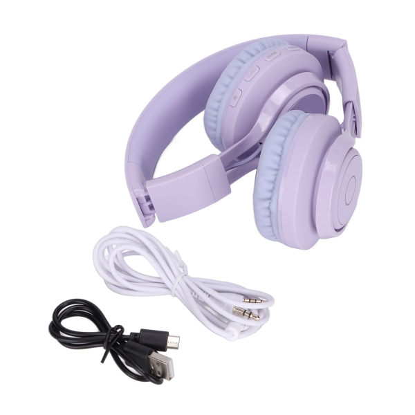 Børns Bluetooth-hovedtelefoner Foldbar Justerbar RGB Farverig Lys Headset med Mikrofon til Børn Studie BT06C
