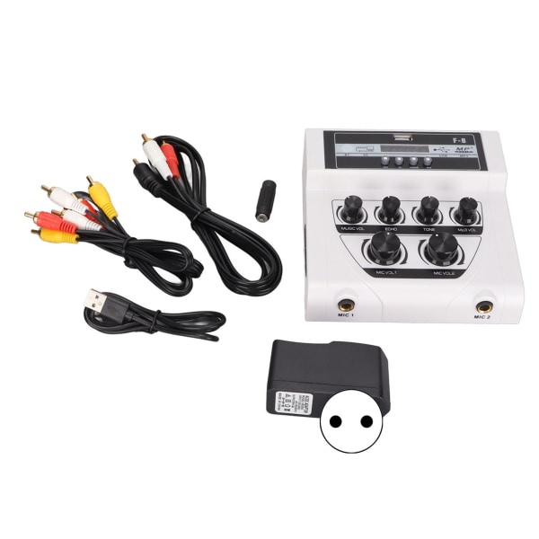 Mini lydmikser BT opptak MP3-funksjon Hjem Karaoke Stereo mikser for TV PC Smartphone 100-240V