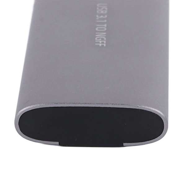M.2 NGFF SSD-hölje 5 Gbps höghastighets aluminiumlegering mobil hårddiskbox med 2-i-1-kabel grå