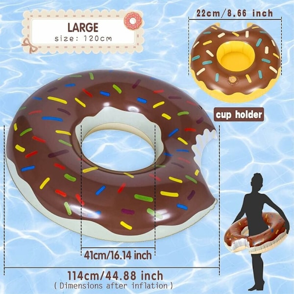 Jätte Uppblåsbar Donut, Kraftig Tjock Vinyl Slitstark Vinyl Pvc, Perfekt För Poolunderhållning Och Fritid, Sommarkul Lämplig För Både Vuxna Och