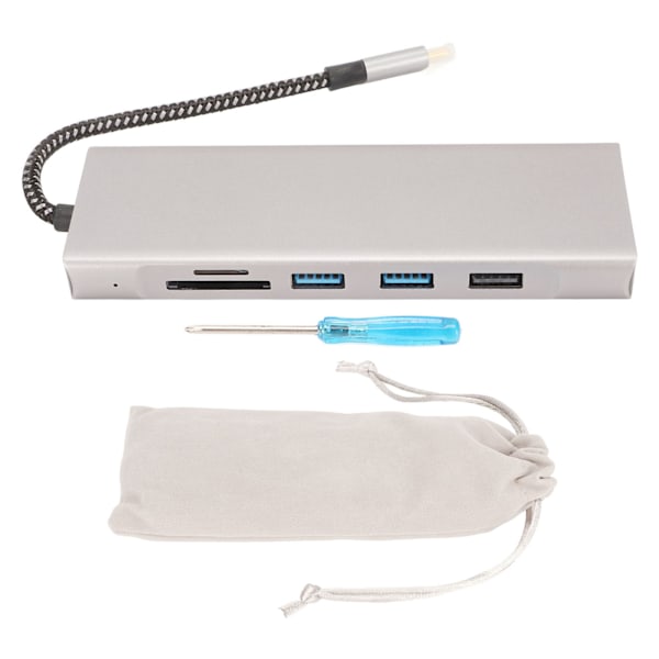 USB C Hub M.2 Interface SSD-kabinet 8 i 1 100W 5Gbps overførsel Aluminiumlegering USB C Dockingstation til Win