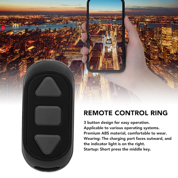 Bluetooth-fjärrkontroll App-sidvändare Telefonfjärrkontroll Ring Telefon Ny klocka TV-sidvändning Klicka Gilla Selfie-enhet ZL 03
