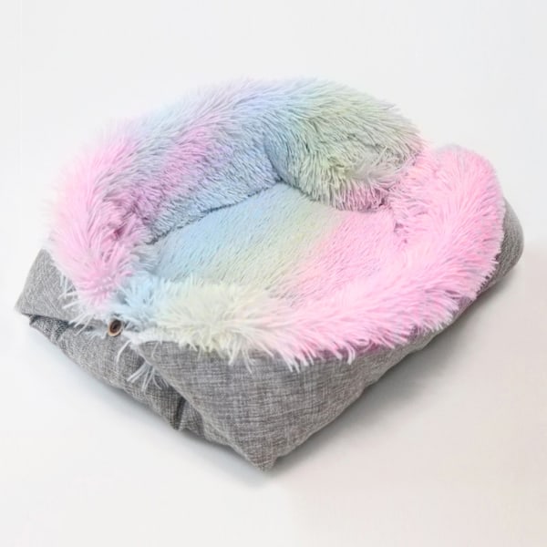 Furry Friend's Paradise, Varm Grotta, Mjuk Plysch, Självvärmande Kattsäng, Halkfri Botten, Hållbar Hög Kvalitet för Små Husdjur, Minimalistisk Design för