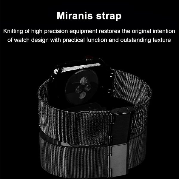 Kompatibel för Apple Watch Band 38-40mm /42-44mm, Rostfritt stål Loop Spänne Metallrem Armband Loop Replacement Band för Iwatch Series 4, Series