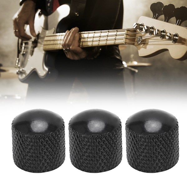 3 st Gitarrkontrollknapp Volym Ton Passform Toppset Kit Instrumenttillbehör Ersättning Svart