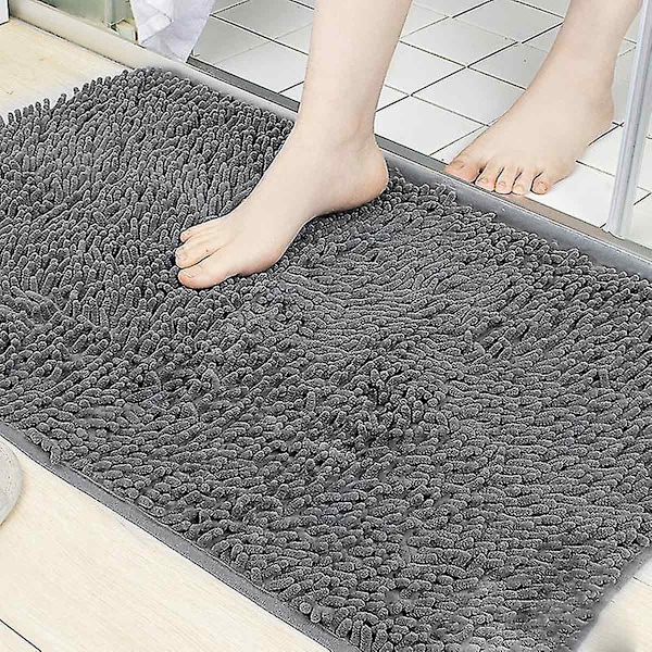 Chenille Badrumsmatta, Ultraabsorberande Halkfri, Lyxig Njutning Extra Mjuk, Halkskyddstextur för Snabb Vattenabsorption, Hållbar Användning i Varje