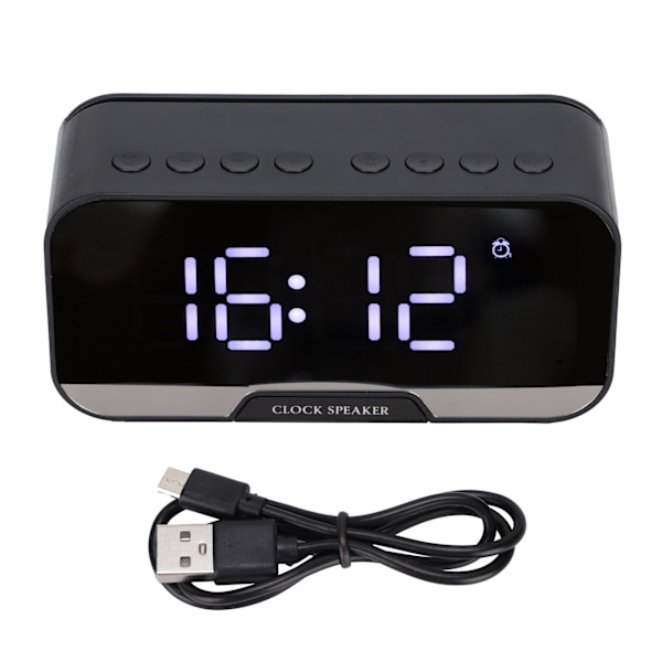 D-88 Multifunktionell Bluetooth-klockhögtalare Bärbar Dubbel väckarklocka Funktion Högtalare för sovrumskontor