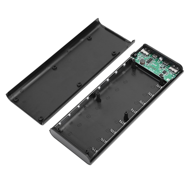 Lätt 8 x 18650 Batterilagringsbox DIY Bärbar Powerbank Jacking Tillbehör Svart