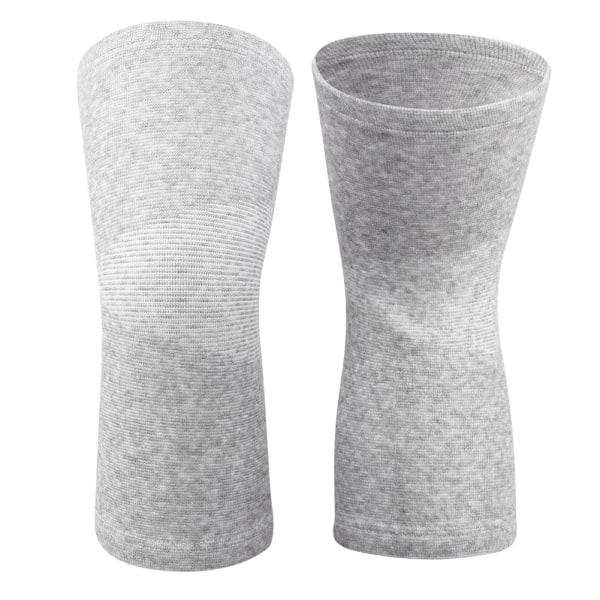 1Pcs Elastic Bamboo Carbon fiber Knee Joint Pad Warm Keeper Knees Sleeve Protector Gray L